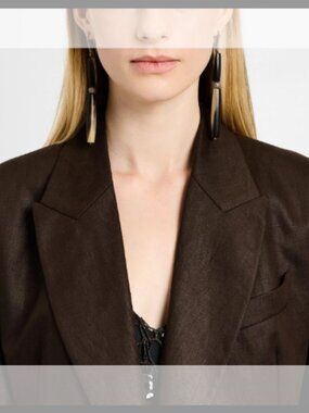 Brunello Cucinelli Horn And Sterling Silver Drop Earrings ( (ORIG $1400)